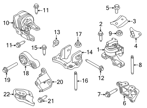 2012 Ford Edge Engine & Trans Mounting Diagram