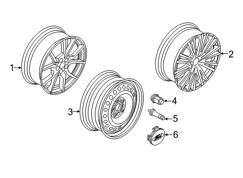 2018 Ford Focus Wheels, Covers & Trim Diagram 5 - Thumbnail