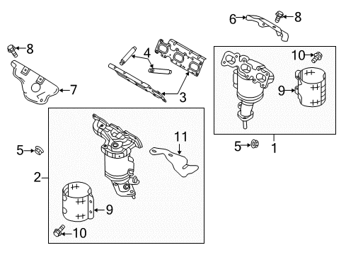 2018 Ford Explorer Shield - Exhaust Manifold Heat Diagram for FB5Z-9A462-A