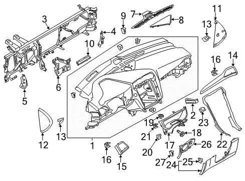 2017 Ford Fusion Cover Assembly Diagram for GS7Z-5404459-AH