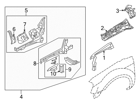 2006 Ford Freestyle Reinforcement Diagram for 4F9Z-74101A03-AA