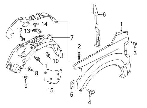 2017 Ford F-250 Super Duty Fender & Components Diagram