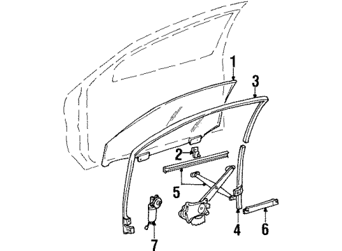 1993 Lincoln Mark VIII Glass - Door Diagram