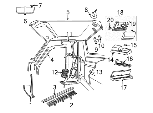 2001 Ford Ranger Interior Trim - Cab Diagram 3 - Thumbnail