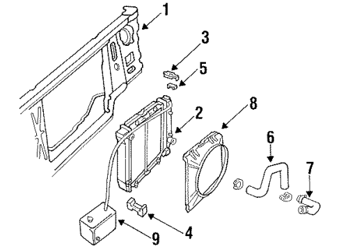 1988 Ford Ranger Radiator Assembly Diagram for FOTZ-8005-AA