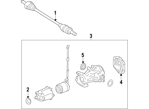 2019 Lincoln MKT Rear Axle, Axle Shafts & Joints, Differential, Drive Axles, Propeller Shaft Diagram