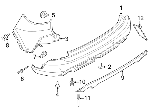 2023 Ford Escape Bumper & Components - Rear Diagram