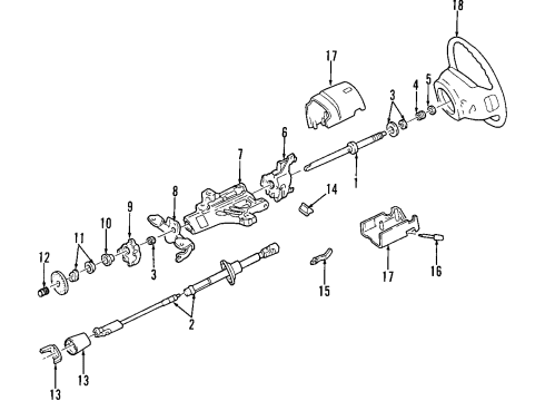 2002 Ford F-150 Steering Column, Steering Wheel & Trim Diagram