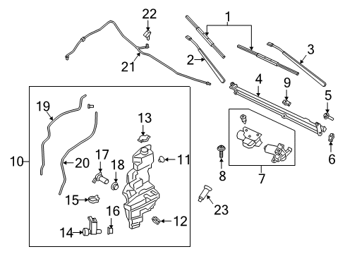 2021 Lincoln Navigator Arm And Pivot Shaft Assembly Diagram for JL3Z-17566-A