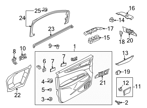 2017 Lincoln MKC Applique - Door Trim Panel Diagram for EJ7Z-78239A00-DA