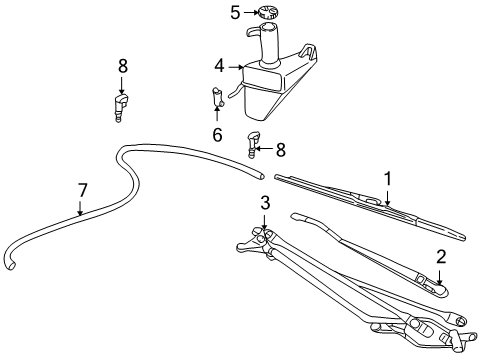 2004 Ford Excursion Wiper & Washer Components Diagram 2 - Thumbnail