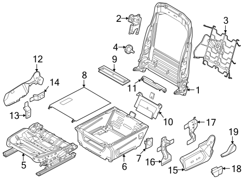 2022 Ford E-Transit Handle - Seat Back Adjusting Diagram for CK4Z-9961198-AA