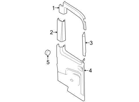 2023 Ford E-Transit Interior Trim - Back Door Diagram