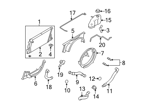 2008 Ford F-350 Super Duty Radiator & Components Diagram