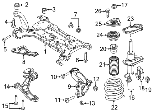 2018 Ford Focus Front Suspension, Control Arm, Stabilizer Bar Diagram 3 - Thumbnail