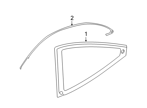 2009 Mercury Sable Quarter Panel - Glass & Hardware Diagram