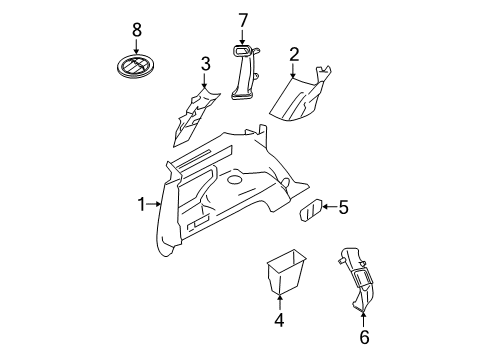 2009 Ford Explorer Trim Assembly - Quarter Diagram for 6L2Z-7831012-BAC