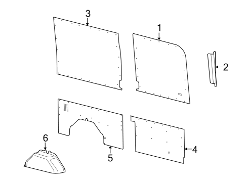 2023 Ford E-Transit Interior Trim - Side Panel Diagram 1 - Thumbnail