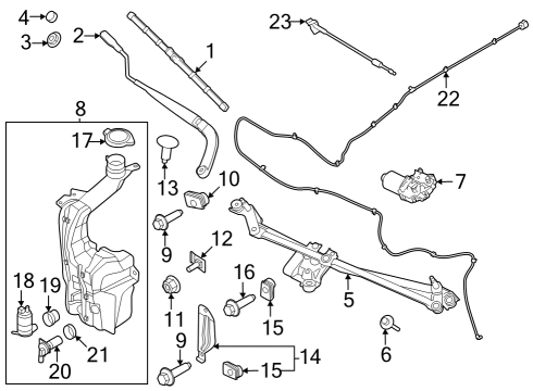 2024 Ford Mustang JET ASY - WINDSHIELD WASHER Diagram for PR3Z-17603-A