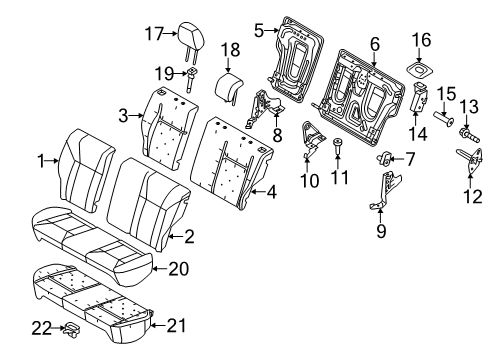 2013 Ford Fiesta Rear Seat Components Diagram