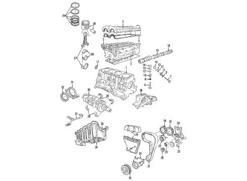 2000 Mercury Cougar Bearing - Connecting Rod Diagram for F8CZ-6211-AA