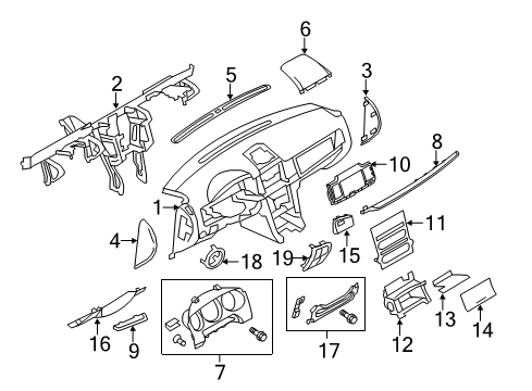 2011 Lincoln MKZ Cover Assembly Diagram for BH6Z-5404459-BA