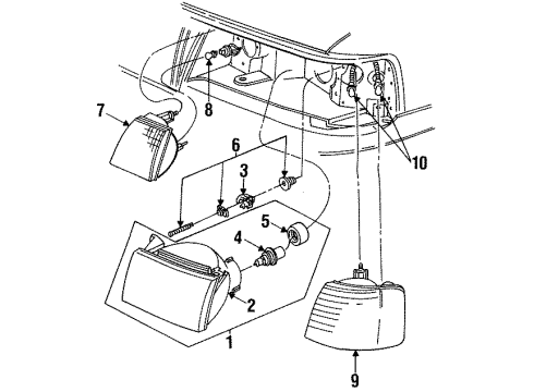 1992 Lincoln Continental Bulbs Diagram