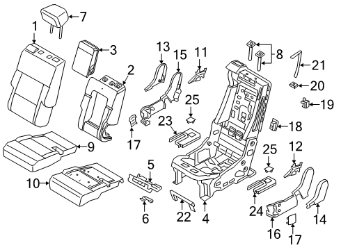 2022 Ford Explorer HEAD REST ASY Diagram for LB5Z-78611A08-CG