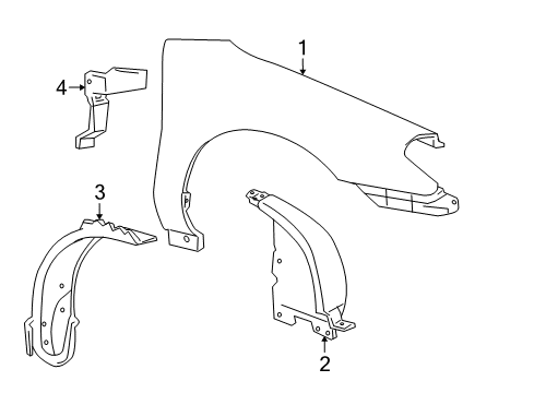 2004 Ford Taurus Fender Assembly - Front Diagram for YF1Z-16006-AA