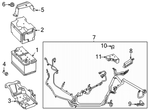 2021 Ford Bronco CABLE ASY - BATTERY TO BATTERY Diagram for P2DZ-14300-E