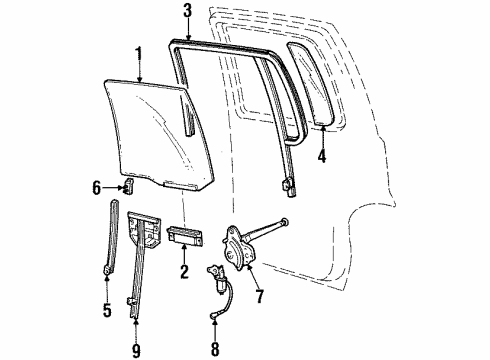 1998 Mercury Mountaineer Rear Door Diagram