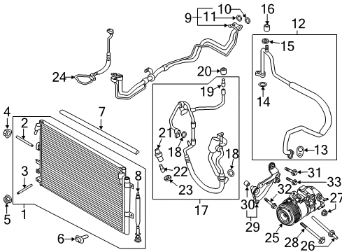 2015 Ford Edge A/C Condenser, Compressor & Lines Diagram