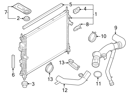 2024 Ford Mustang Radiator & Components Diagram