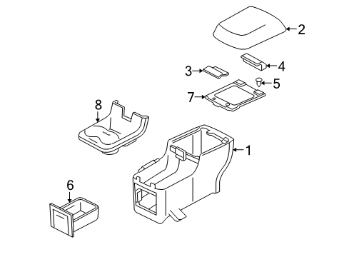 2005 Ford Freestyle Console Assembly Diagram for 5F9Z-74045A36-AAA