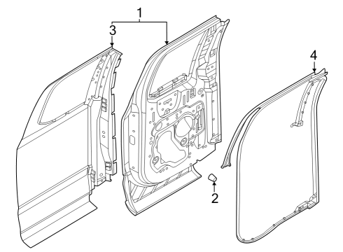 2024 Ford F-250 Super Duty Door & Components Diagram