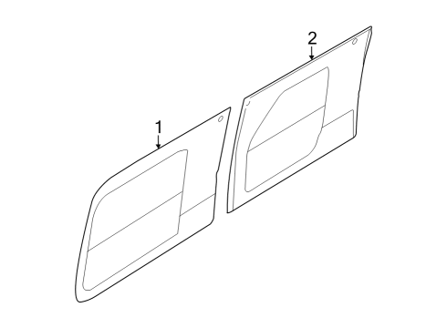 2022 Ford E-Transit Glass - Side Door Diagram 1 - Thumbnail