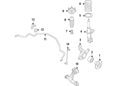 2012 Ford Edge Shock Absorber Assembly Diagram for BT4Z-18124-D