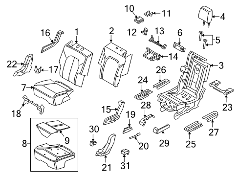 2018 Lincoln Navigator COVER ASY - REAR SEAT BACK Diagram for JL7Z-7866601-MB