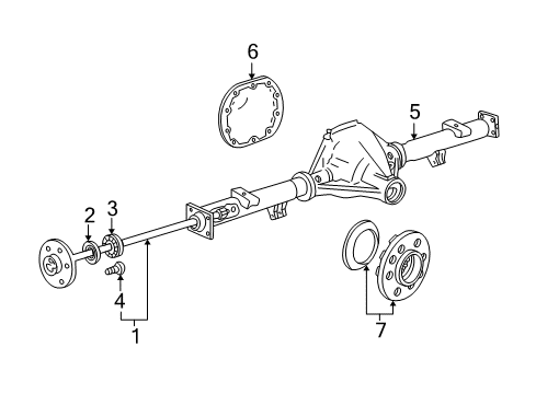 2002 Lincoln Blackwood Axle Housing - Rear Diagram