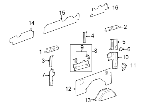 2023 Ford E-Transit Interior Trim - Side Panel Diagram 8 - Thumbnail