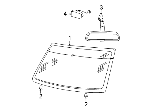 2008 Mercury Mountaineer Windshield Glass Diagram