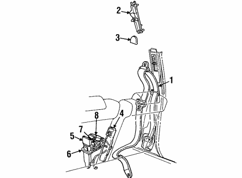 1998 Lincoln Town Car Cover - Seat Belt - Upper Diagram for F88Z-1660262-AAE