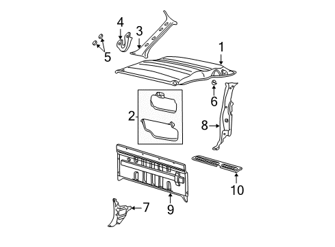 2004 Ford F-350 Super Duty Interior Trim - Cab Diagram 3 - Thumbnail