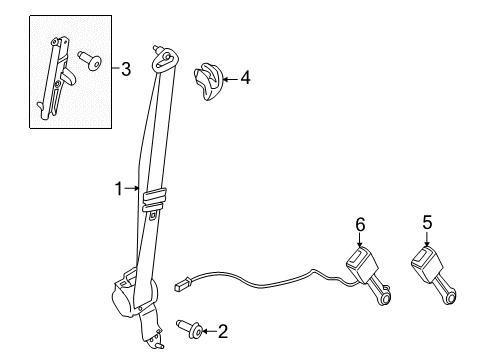 2019 Ford Transit-250 Seat Belt Diagram 1 - Thumbnail