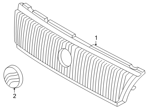 2007 Mercury Mariner Grille Assembly - Radiator Diagram for 5E6Z-8200-AA