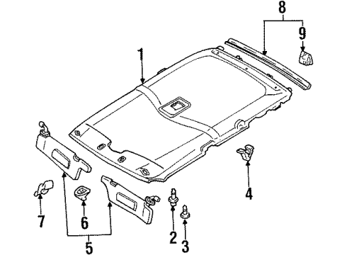 1997 Mercury Tracer Molding Diagram for F7CZ7442410AAA