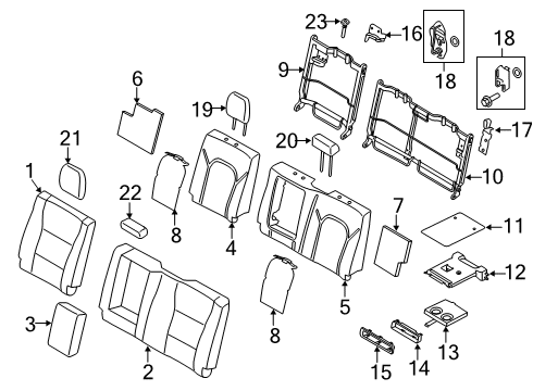 2019 Ford F-350 Super Duty Rear Seat Components Diagram