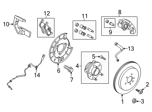 2019 Lincoln MKT KIT - BRAKE CALIPER ATTACHMENT Diagram for FG1Z-2386-B