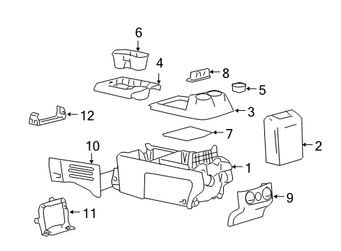 2005 Ford F-150 Front Console Diagram