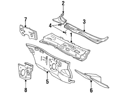 1996 Lincoln Continental Cowl Diagram